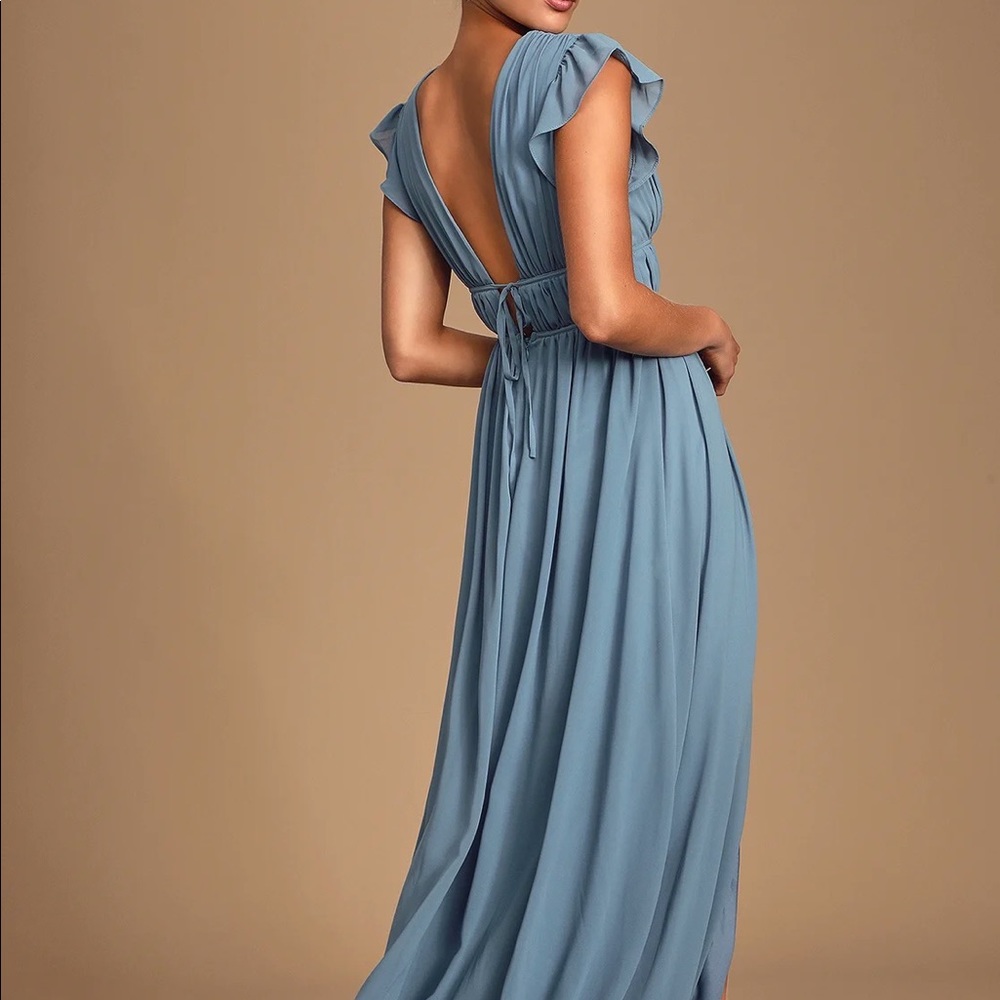 Dusty blue chiffon dress